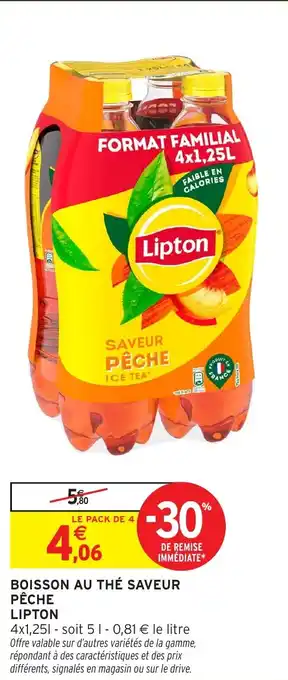 Intermarché Boisson au thé saveur pêche lipton offre
