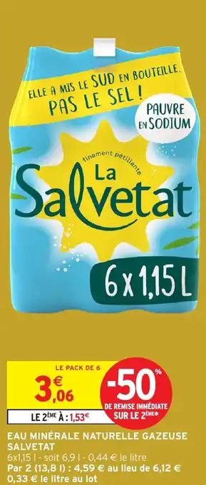 Intermarché Eau minérale naturelle gazeuse salvetat offre