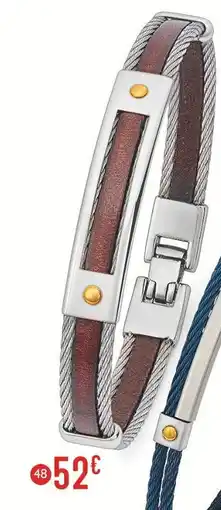 E.Leclerc Bracelet acier et cuir, diamètre petit modèle offre