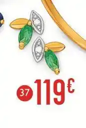 E.Leclerc Boucles émeraude et diamant 0,01 ct offre