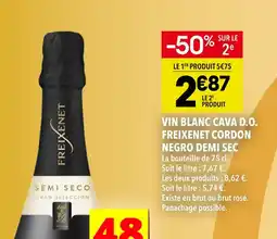 Supeco Freixenet vin blanc cava d.o. cordon negro demi-sec offre