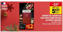 Supeco Labeyrie magret de canard du sud-ouest fumé au bois de hêtre offre