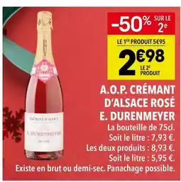 Supeco E. durenmeyer a.o.p. crémant d'alsace rosé offre