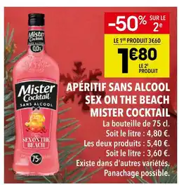 Supeco Mister cocktail apéritif sans alcool sex on the beach offre
