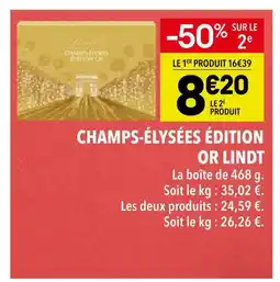 Supeco Lindt champs-élysées édition or offre