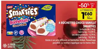 Supeco Smarties smarties bûchettes choco-vanille offre