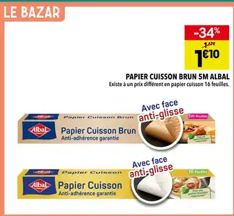 Supeco Albal papier cuisson brun 5m offre