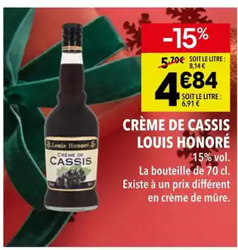 Supeco Louis honoré crème de cassis offre