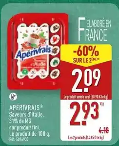 ALDI Apérivrais - saveurs d'italie. 31% de mg sur tout fini offre