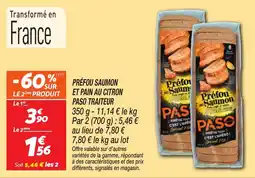 Netto Prefou saumon et pain au citron paso traiteur offre