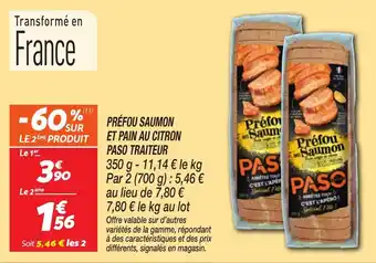 Netto Prefou saumon et pain au citron paso traiteur offre