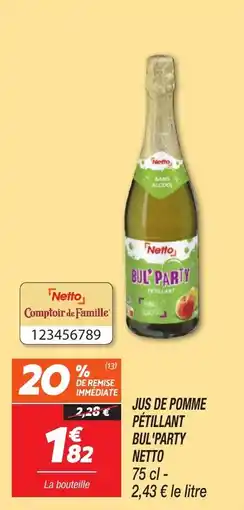 Netto Jus de pomme pétillant bul'party netto offre