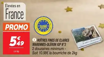 Netto Huitres fines de claires marennes-oléron igp n°3 offre