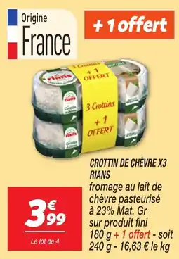 Netto Crottin de chèvre x3 rians offre