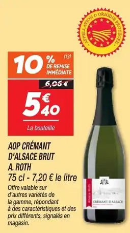 Netto Aop crémant d'alsace brut a. roth offre