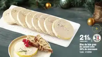 Promocash Canard - bloc de foie gras de avec 30% de morceaux offre