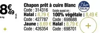 Promocash Chapon prêt à cuire blanc offre