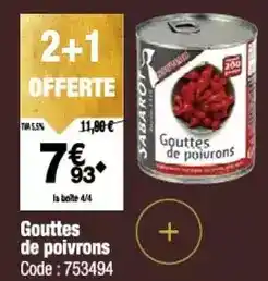 Promocash Sabarot - gouttes de poivrons offre