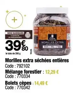 Promocash Morilles extra séchées entières offre