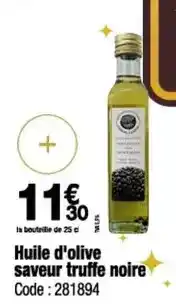 Promocash Huile d'olive saveur truffe noire offre