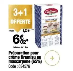 Promocash Galbani - préparation pour crème tiramisu au mascarpone offre