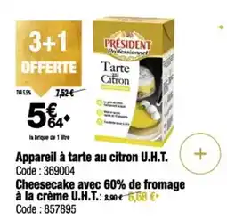 Promocash Président - appareil à tarte au citron u.h.t offre