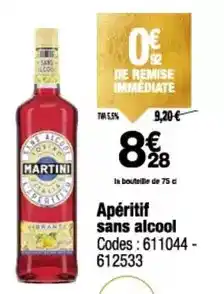 Promocash Martini - aperitif sans alcool offre