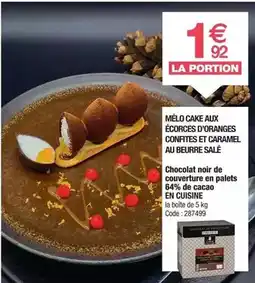 Promocash Mélo cake aux écorces d'oranges confites et caramel au beurre salé offre