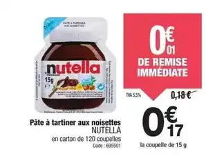 Promocash Nutella - pâte à tartiner aux noisettes offre
