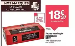 Promocash Nos - sucres enveloppes 2 morceaux offre