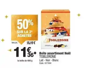 Promocash Toblerone - boîte assortiment noël offre