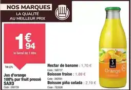Promocash Orange - jus d'orange 100% pur fruit pressé offre