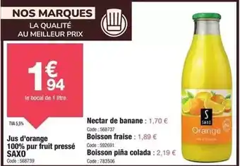 Promocash Orange - jus d'orange 100% pur fruit pressé offre