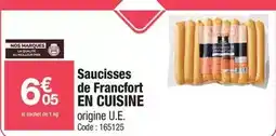 Promocash Saucisses de francfort en cuisine offre