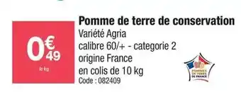 Promocash Pomme de terre de conservation offre