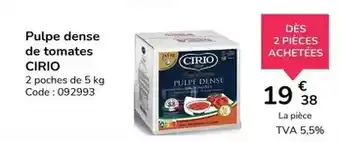 Promocash Cirio - pulpe dense de tomates offre