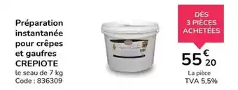 Promocash Preparation instantanée pour crêpes et gaufres offre