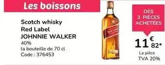 Promocash Johnnie walker - scotch whisky red label offre