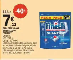 E.Leclerc FINISH Tablettes lave vaisselle offre