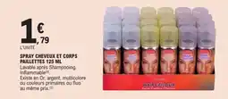 E.Leclerc Spray cheveux et corps paillettes offre