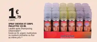 E.Leclerc Spray cheveux et corps paillettes offre