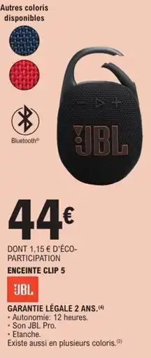 E.Leclerc JBL Enceinte clip 5 offre