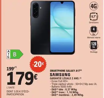 E.Leclerc SAMSUNG Smartphone galaxy a17 offre