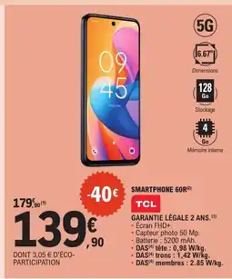 E.Leclerc TCL Smartphone 60R offre
