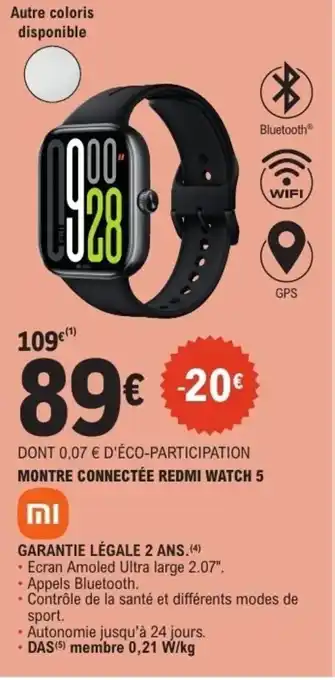 E.Leclerc Montre connectée redmi watch 5 offre