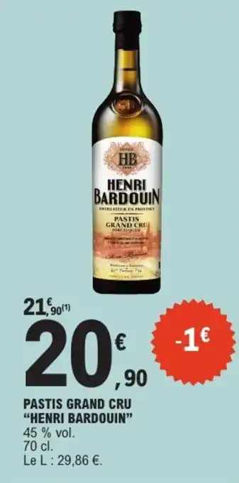 E.Leclerc HENRI BARDOUIN Pastis grand cru offre