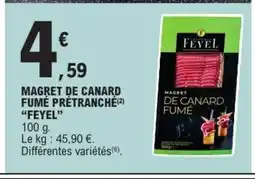 E.Leclerc FEYEL Magret de canard fumé prétranché offre
