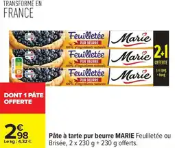 Carrefour Pâte à tarte pur beurre MARIE F offre