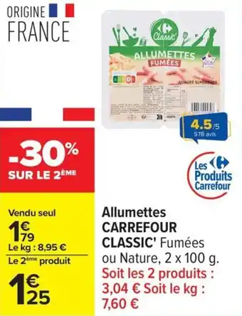 Carrefour Allumettes carrefour classic offre