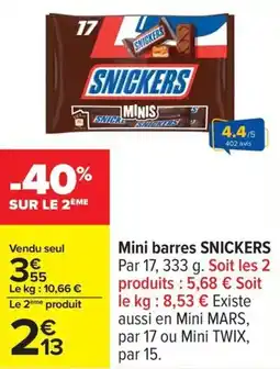 Carrefour Mini barres snickers offre